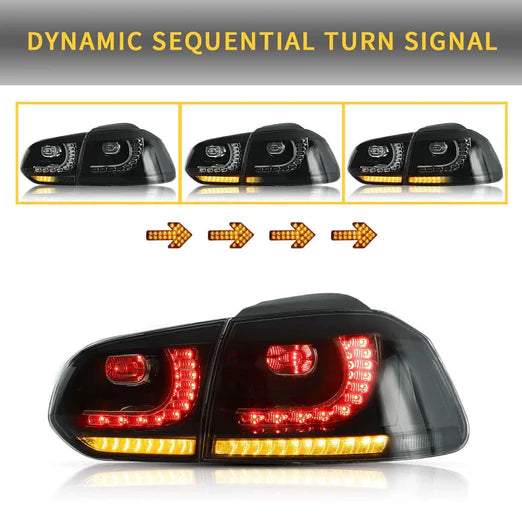 VLAND LED Tail lights For Volkswagen (VW) Golf 6 MK6 (TSI GTI R TDI GTD LPG) 2008-2014 With Sequential indicators