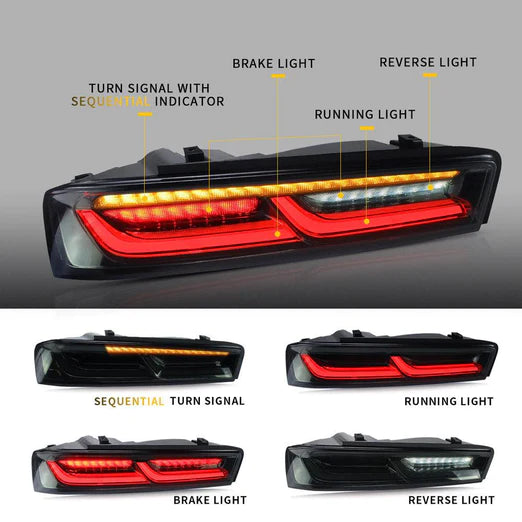 VLAND LED Taillights For Chevrolet Chevy Camaro 2016 2017 2018 with Sequential Switchback Turn Signal