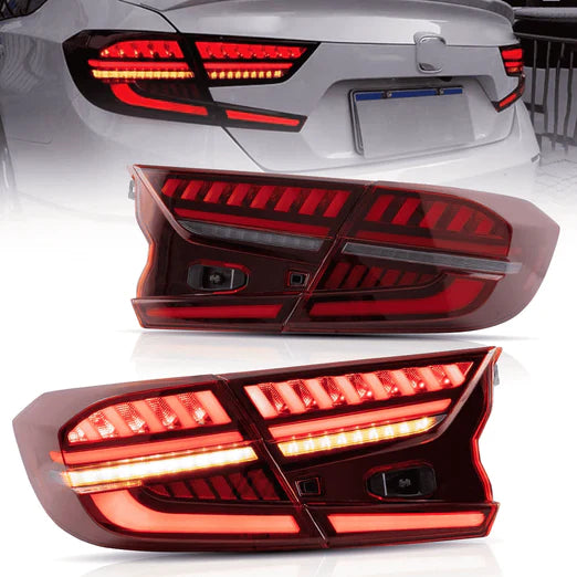 VLAND LED V4 Tail Lights For Honda Accord 2018-2021 10th Gen with Amber Sequential Turn Signal