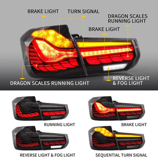 VLAND OLED Tail Lights For BMW 3-Series F30 F35 F80 M3 6th Gen Sedan 2012-2018