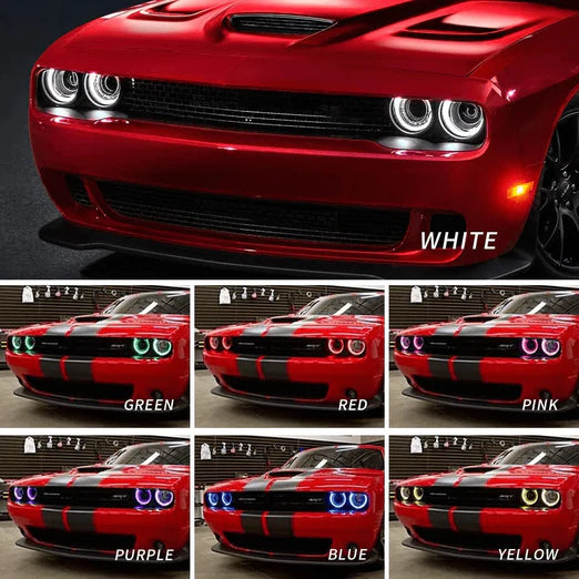 VLAND RGB Headlights For Dodge Challenger 2015-2020 With Sequential Turn Signals