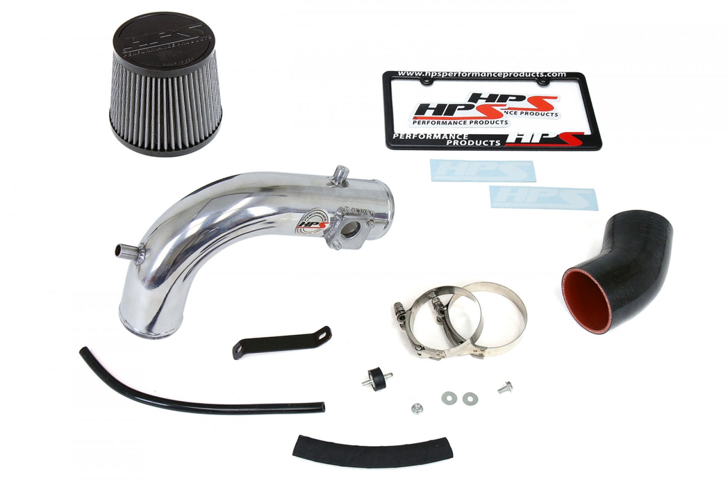 HPS Polish Shortram Air Intake Kit Cool Short Ram SRI High Flow Filter 827-105P